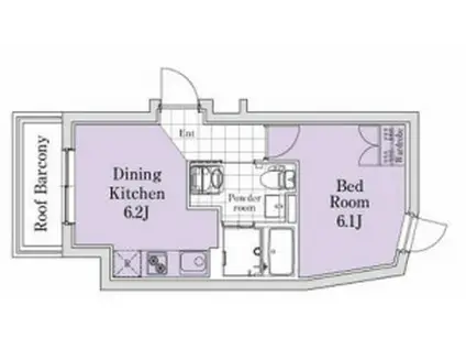 エクサム代々木八幡(1DK/5階)の間取り写真