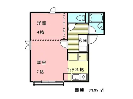 プチ・ルナール(ワンルーム/2階)の間取り写真