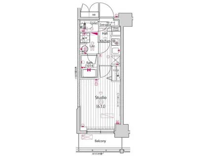 ガーラ横濱関内グランドステージ(1K/6階)の間取り写真