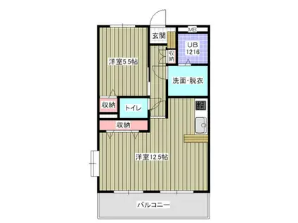 レアールマンションセレッソB棟(1LDK/1階)の間取り写真