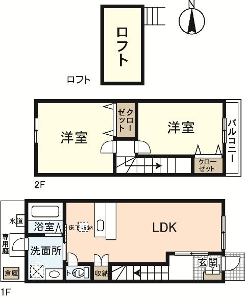 アンソレイユ II番館(2LDK/1階)の間取り写真