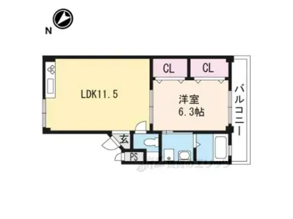 北口マンション(1LDK/1階)の間取り写真