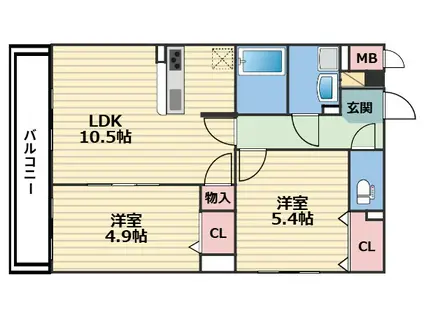 アコード門真(2LDK/2階)の間取り写真