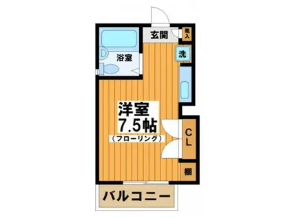 CHR90(ワンルーム/1階)の間取り写真