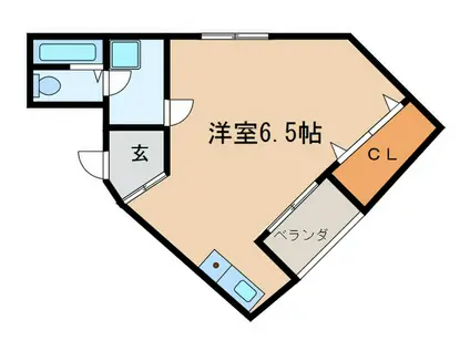 千鳥が丘エヌズ(ワンルーム/4階)の間取り写真