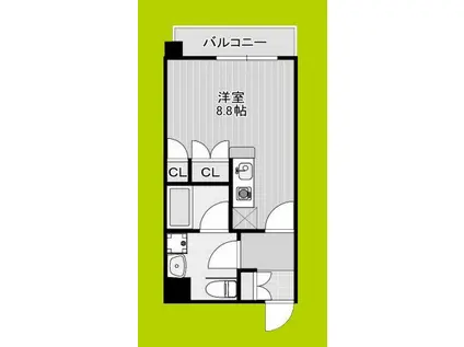 アスリート本町西(ワンルーム/3階)の間取り写真