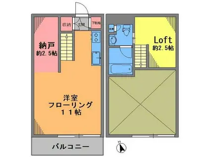 カスタリア中延(ワンルーム/11階)の間取り写真
