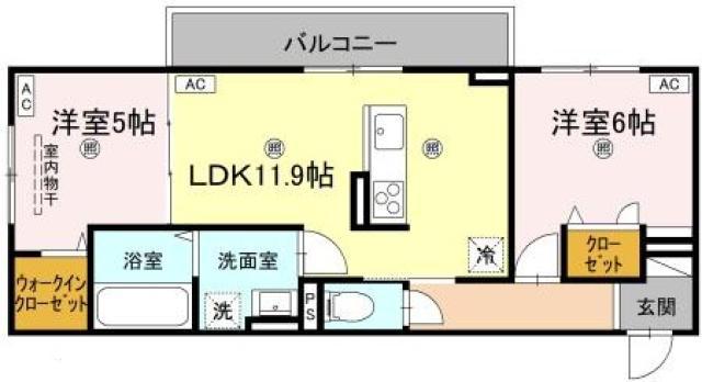 エムフルージュ(2LDK/2階)の間取り写真