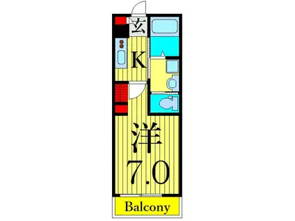 ENTAC YOTSUGI(1K/1階)の間取り写真