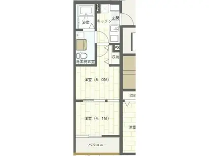 アーバンステージ方南町(2K/2階)の間取り写真