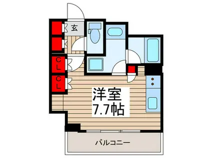 ザ・パークハビオ川口(ワンルーム/9階)の間取り写真