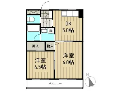 リバーサイド川内(2DK/2階)の間取り写真