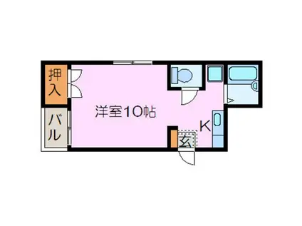 エクセルシオール壱番館(ワンルーム/2階)の間取り写真