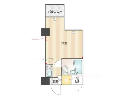 N トップ不動前(ワンルーム/6階)の間取り写真