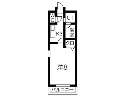 ブランシュピア味美(1K/2階)の間取り写真