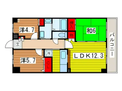 フェリスローマ浦和(3LDK/3階)の間取り写真