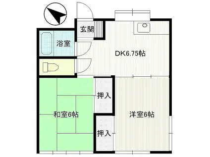 コーポ清水(2DK/1階)の間取り写真