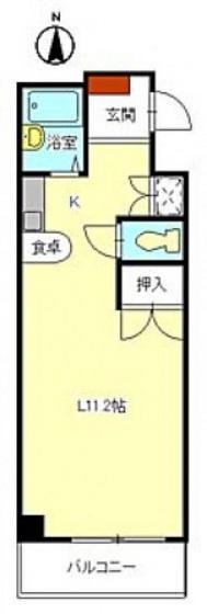 MGビル(ワンルーム/4階)の間取り写真