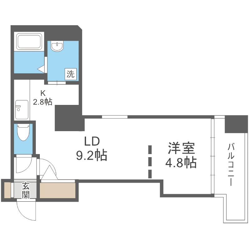 札幌中央レジデンス(1LDK/12階)の間取り写真