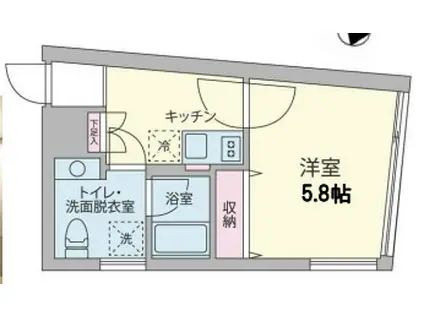 クーカイテラス祐天寺(1K/3階)の間取り写真