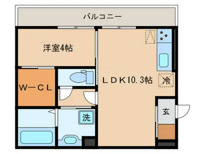 LE CIEL II(1LDK/1階)の間取り写真