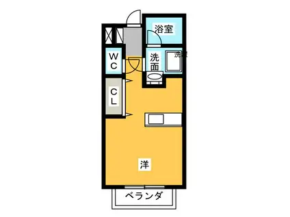 ハイツアヴァンティ(ワンルーム/2階)の間取り写真