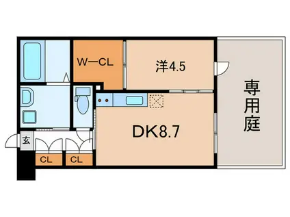 桂ドミール(1DK/1階)の間取り写真