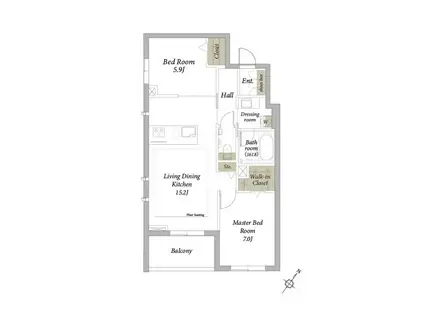 ステラ松濤(2LDK/2階)の間取り写真