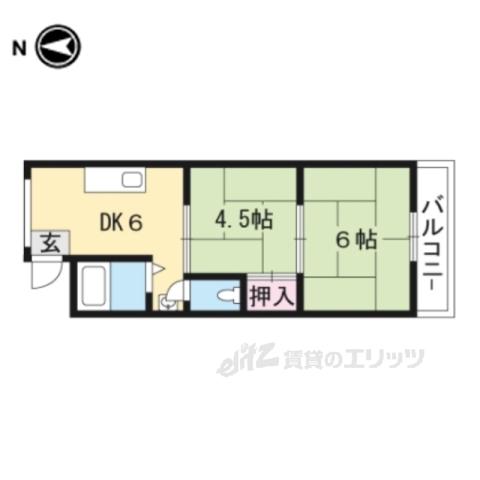 うずらマンション(2DK/2階)の間取り写真