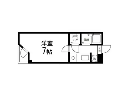 ベルシティ八木山(1K/1階)の間取り写真