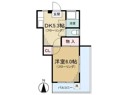 角取ビル(1DK/4階)の間取り写真
