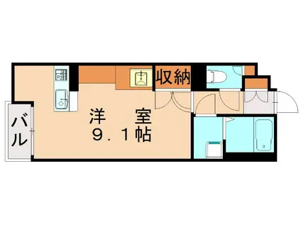 ミランダアザレア(ワンルーム/1階)の間取り写真