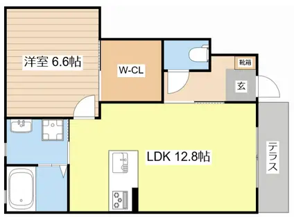 シャーメゾンプランドール(1LDK/1階)の間取り写真