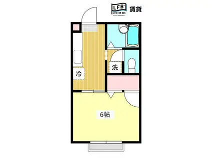 シェール(1K/2階)の間取り写真
