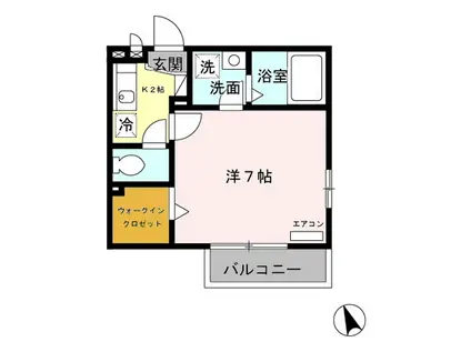 カメリア(1K/1階)の間取り写真