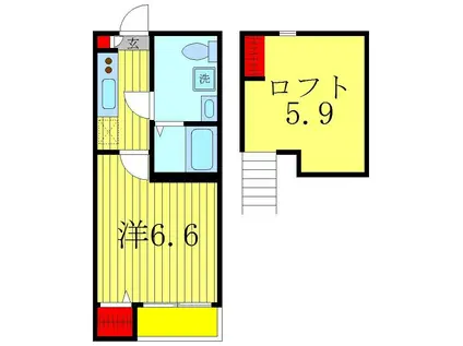 HORIZON III(1K/1階)の間取り写真