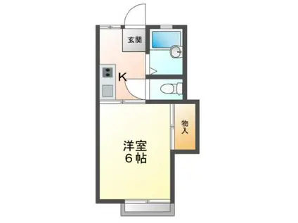 ルシェール南が丘(ワンルーム/1階)の間取り写真