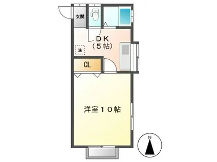 ファミーユA(1K/1階)の間取り写真