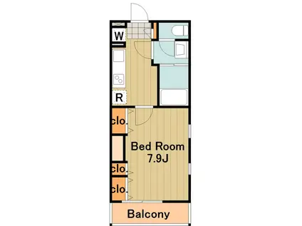 リブリジョワ(1K/1階)の間取り写真