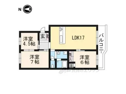 明治館吉田(3LDK/2階)の間取り写真