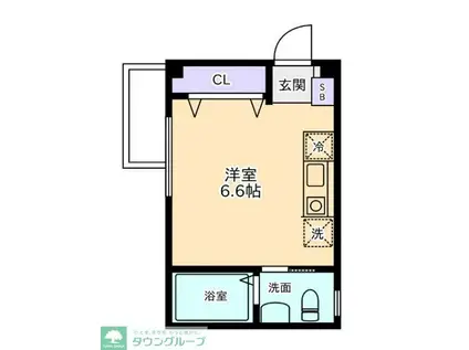 クレスト港北(ワンルーム/3階)の間取り写真