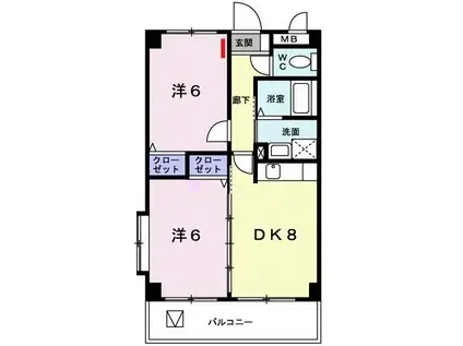 ノバハウス(2DK/3階)の間取り写真