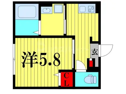 ル・カンフリエ柏中央(1K/3階)の間取り写真