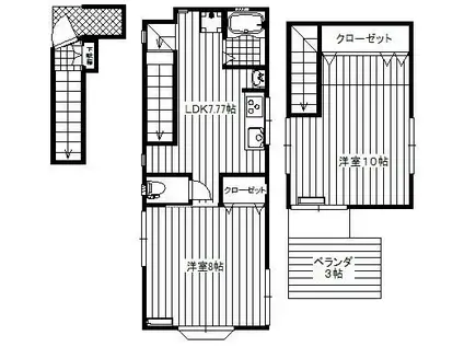NDホームサンタモニカアネックス(2LDK/2階)の間取り写真