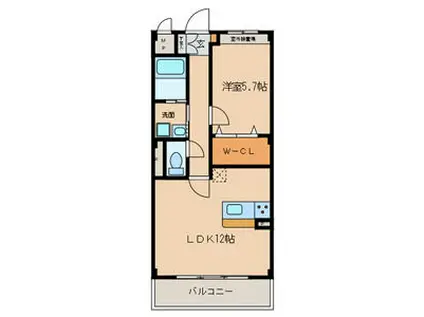 グランドソレイユII(1LDK/4階)の間取り写真