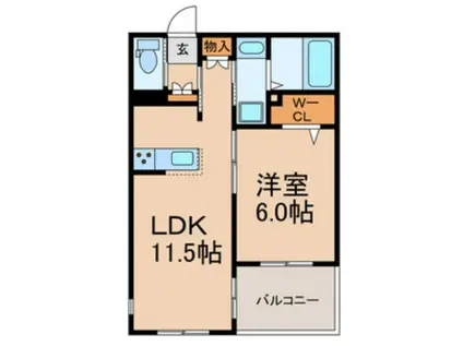 グランツ鎌ヶ谷ウエスト(1LDK/3階)の間取り写真