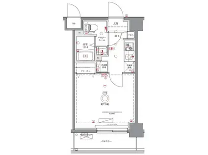 GENOVIA西川口II(1K/5階)の間取り写真