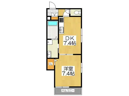 MAISONHIROSE(1DK/3階)の間取り写真