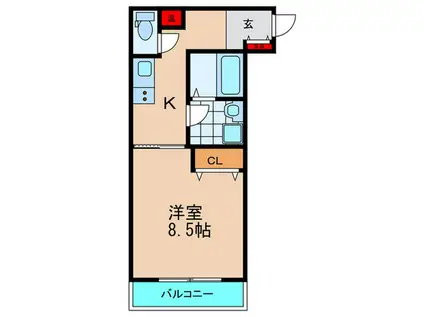 GRANTS II(1K/3階)の間取り写真