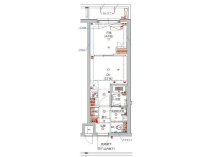 ハーモニーレジデンス大森山王THE GARDEN(1DK/1階)の間取り写真